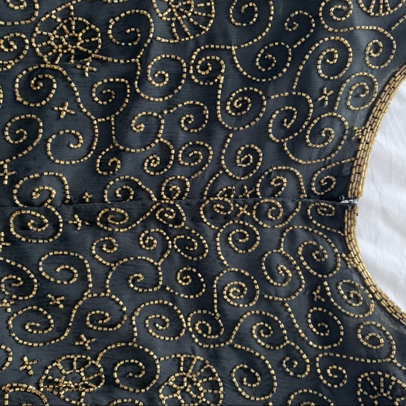 Vintage 80s/90s Beaded Cocktail Short Sleeved Dress. Size M. - Picture 11 of 16